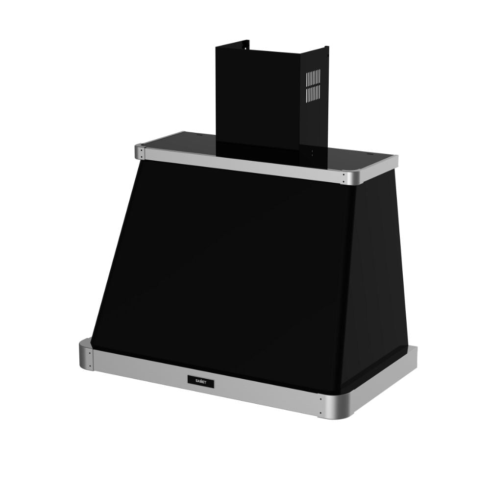 Hotte aspirante noir mat avec cadre inox - Samet Era90