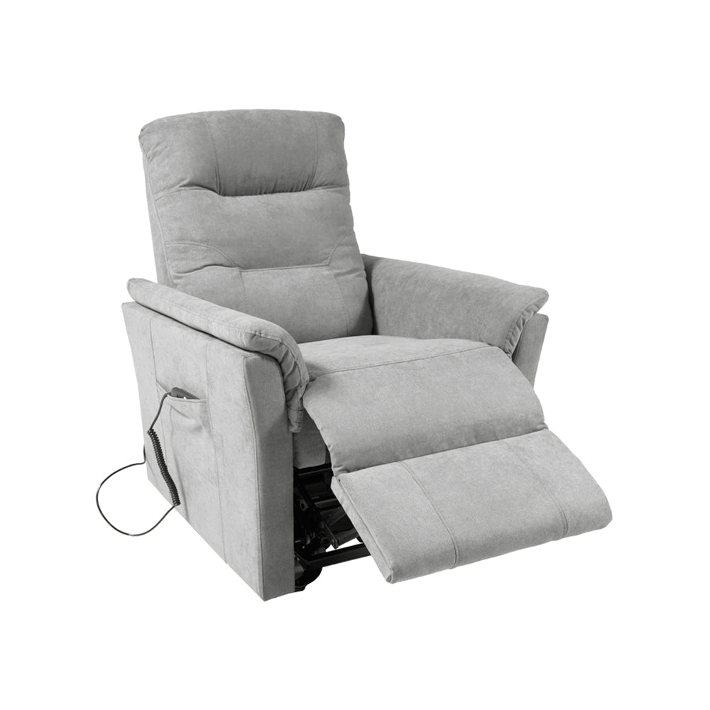 Poltrona alzapersona 2 motori con roller bar e tessuto idrorepellente grigio AlessiaLux
