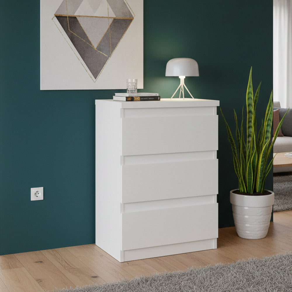 Cassettiera 3 cassetti colore bianco 42x32x61H Morgan