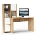 Scrivania con libreria colore rovere bianco Halk