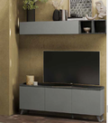 Mobile porta TV con 3 ante colore ardesia piombo 181x72H cm - Polan