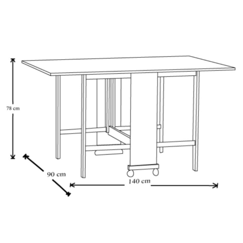 Platzsparender Klapptisch Esche weiß 24x90x78H cm - Vairo