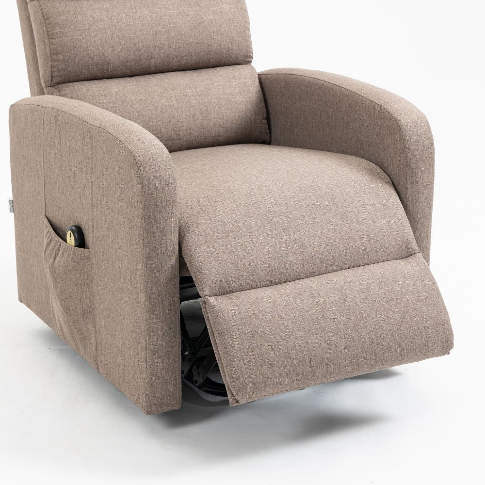 Fauteuil releveur 1 moteur en tissu couleur cappuccino - Lorena