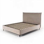 Letto matrimoniale con contenitore in tessuto tortora Line