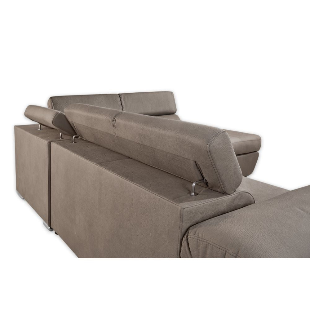 Divano letto angolare con penisola destra colore grigio elephant - Fiona