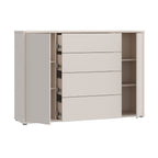 Madia 4 cassetti e 2 ante colore cashmere 144x35x99