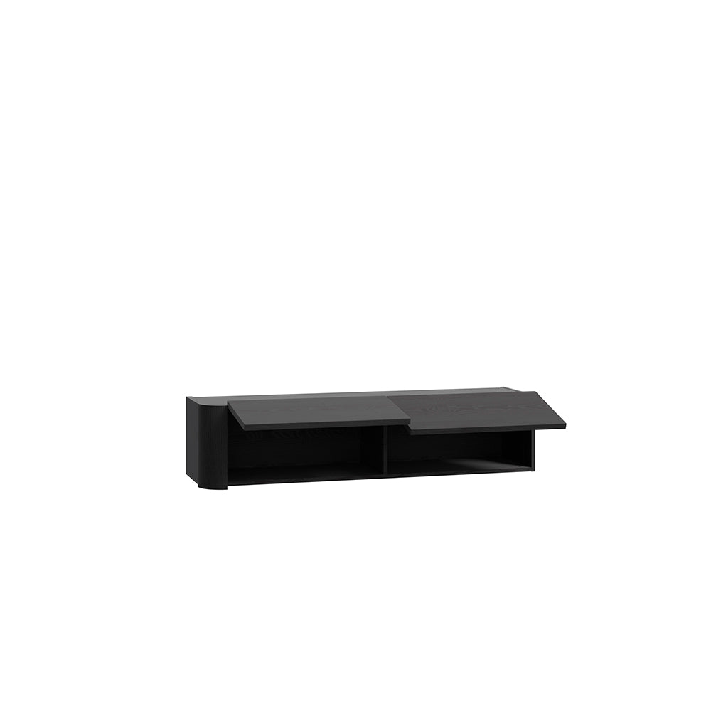Parete attrezzata con porta Tv e pensili rovere e nero Core
