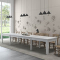 Table extensible jusqu'à 320 cm couleur blanc frêne 160x90 cm - Super4