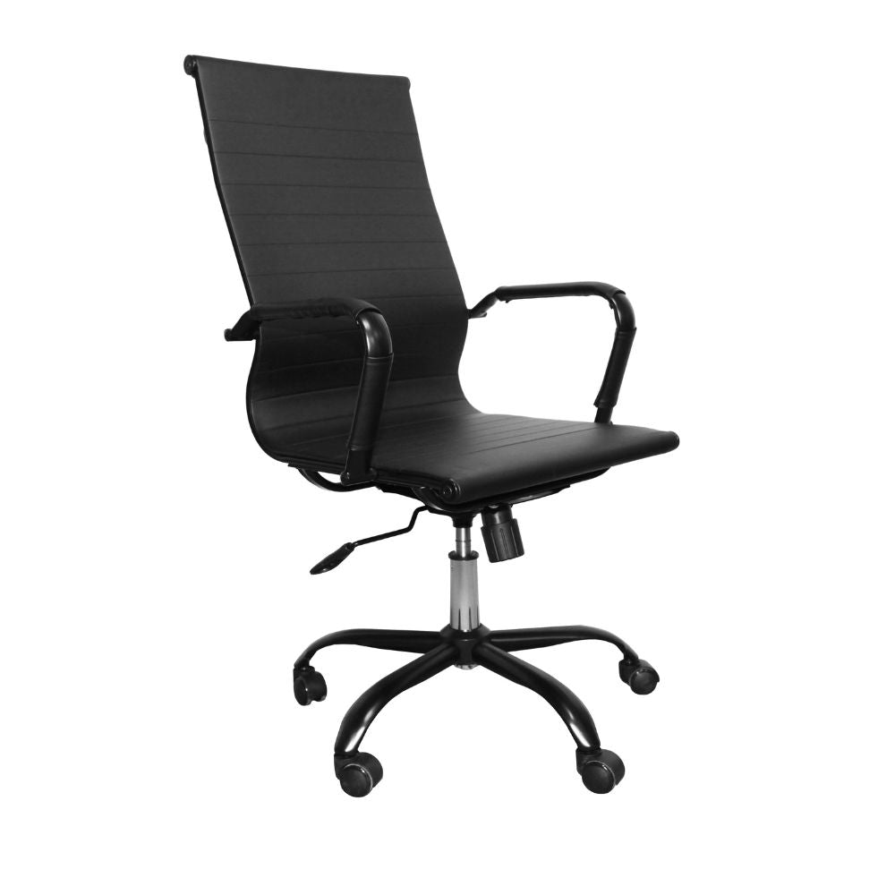 Poltrona ufficio con schienale ergonomico e ruote colore nero H105 Nuvia