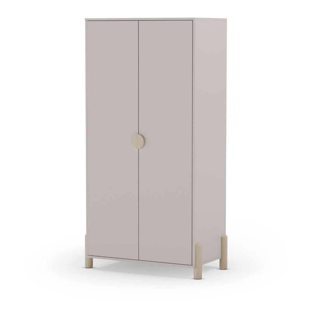 Kleiderschrank Enola 2 Türen aus beigem Holz 92,8x45x180 Eleganz und Funktionalität für Ihr Zuhause