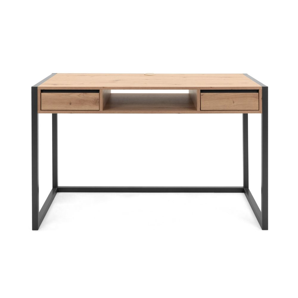 Bureau 120x75H cm coloris chêne et anthracite - Denver 30