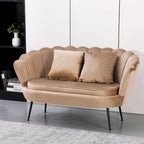 Divano 2 posti a conchiglia in velluto beige Orel
