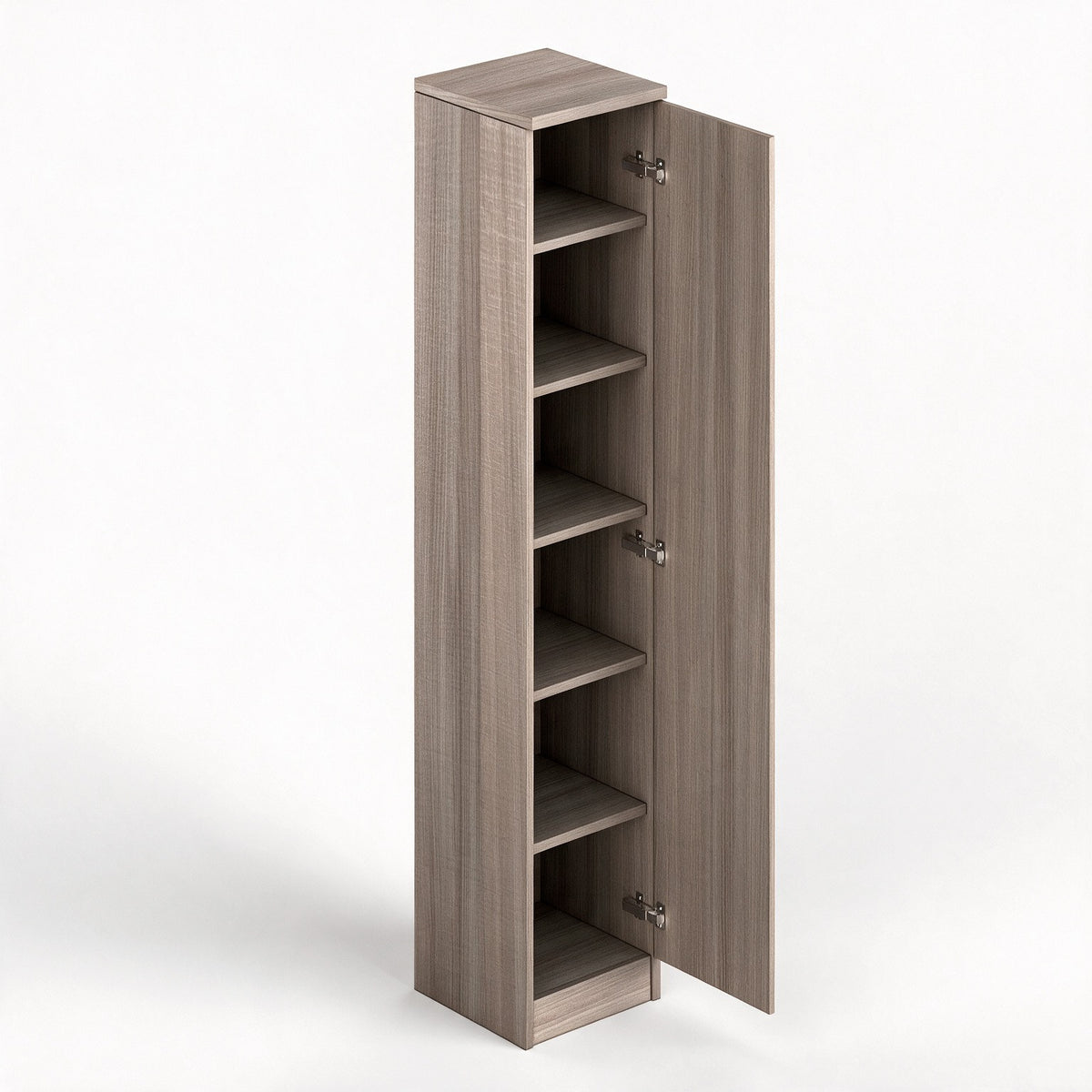 Schuhschrank mit Tür und Einlegeböden, Farbe Ulme, 36x182H cm - Gabriella