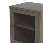 Comodino in metallo mocha con anta reticolata 40x35x60H Fayna