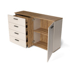 ENFILADE 4 TIROIRS + 1 PORTE CACHEMIRE/CHÊNE EVOQUE