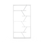 Libreria in legno 84x157h cm con struttura in metallo e ripiani colore bianco - Tars
