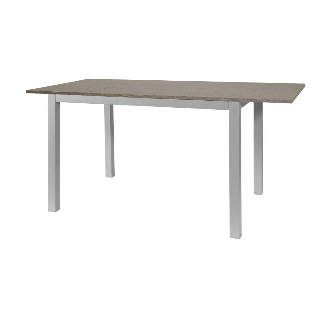 Rechteckiger Tisch 120x80, weißes Gestell und graue Lärche-Platte, Monster