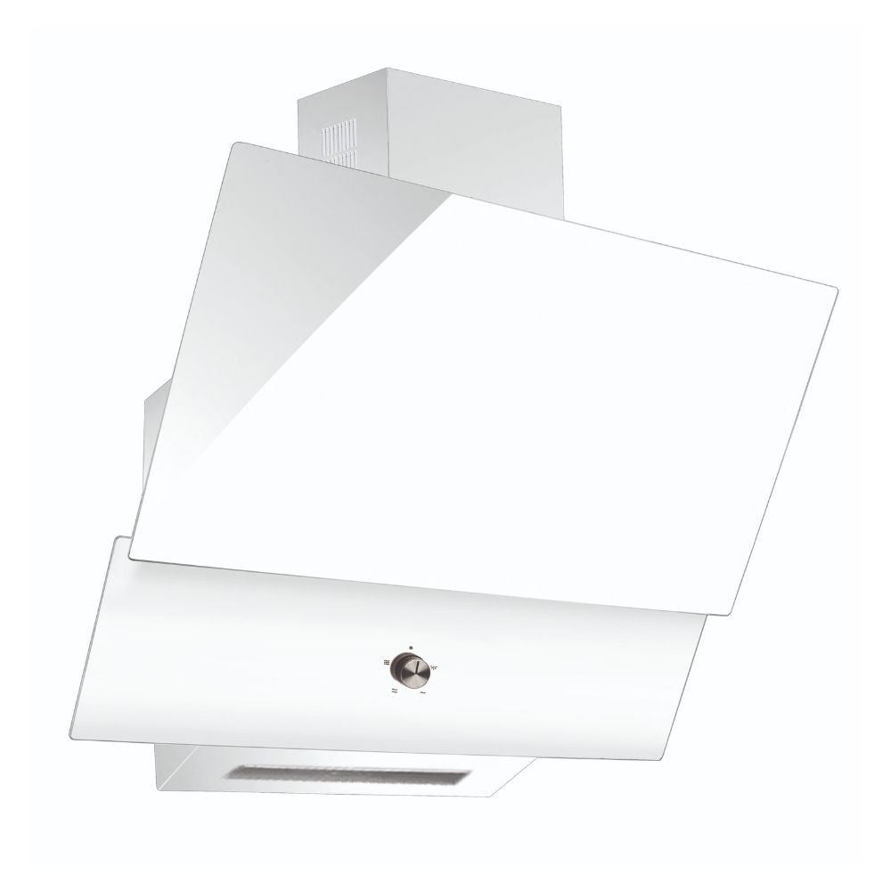 Wandhaube 60 cm mit Glas und Korpus in Weiß - TURBINE 60 Samet