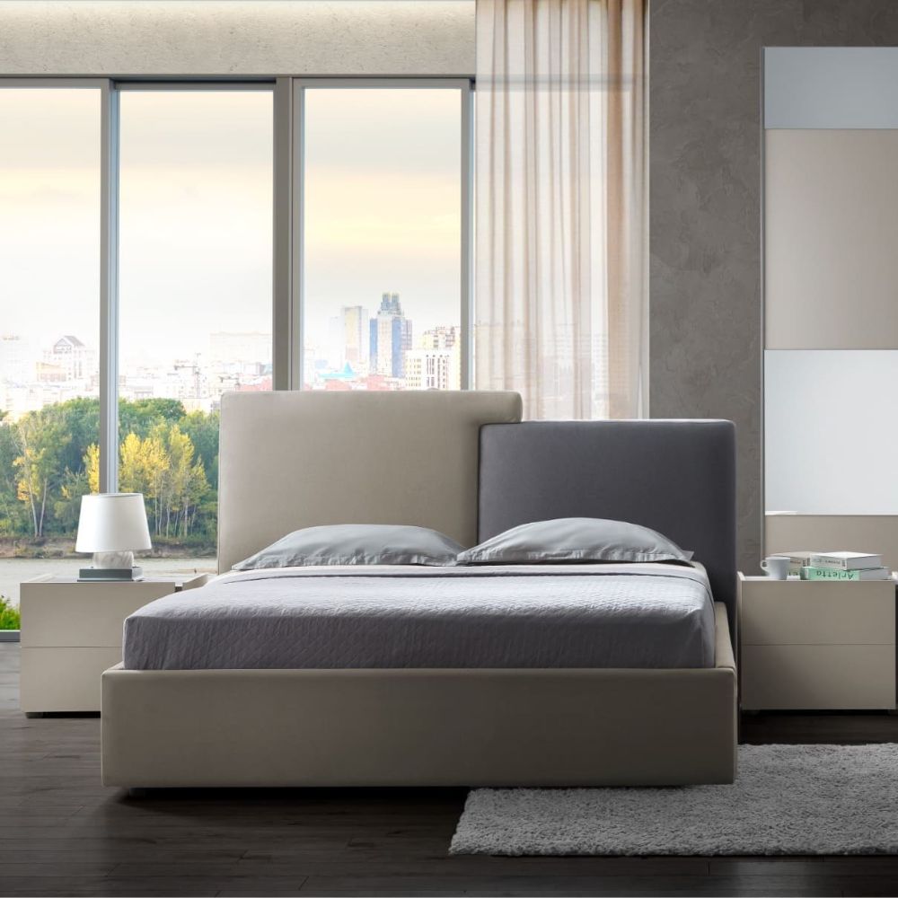 Camera da letto completa colore canapa con armadio ante scorrevoli - Liana
