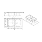 Lavello doppia vasca con superficie spazzolata 86x50 cm - SAXT322A
