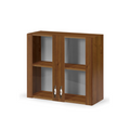 Küchen-Hängeschrank Vitrine mit zwei Türen, Farbe Antiknussbaum, 80x72H cm