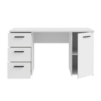 Scrivania con 3 cassetti e un’anta 138x60x75 colore bianco Domitilla