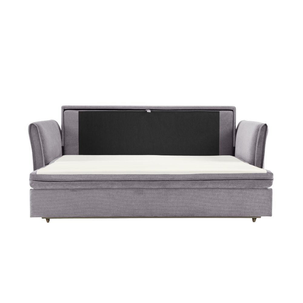 Divano letto 3 posti tessuto grigio 176x93x97H Cassie