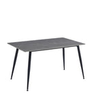 Table avec plateau en céramique effet marbre gris mat 140x80 cm - Mila