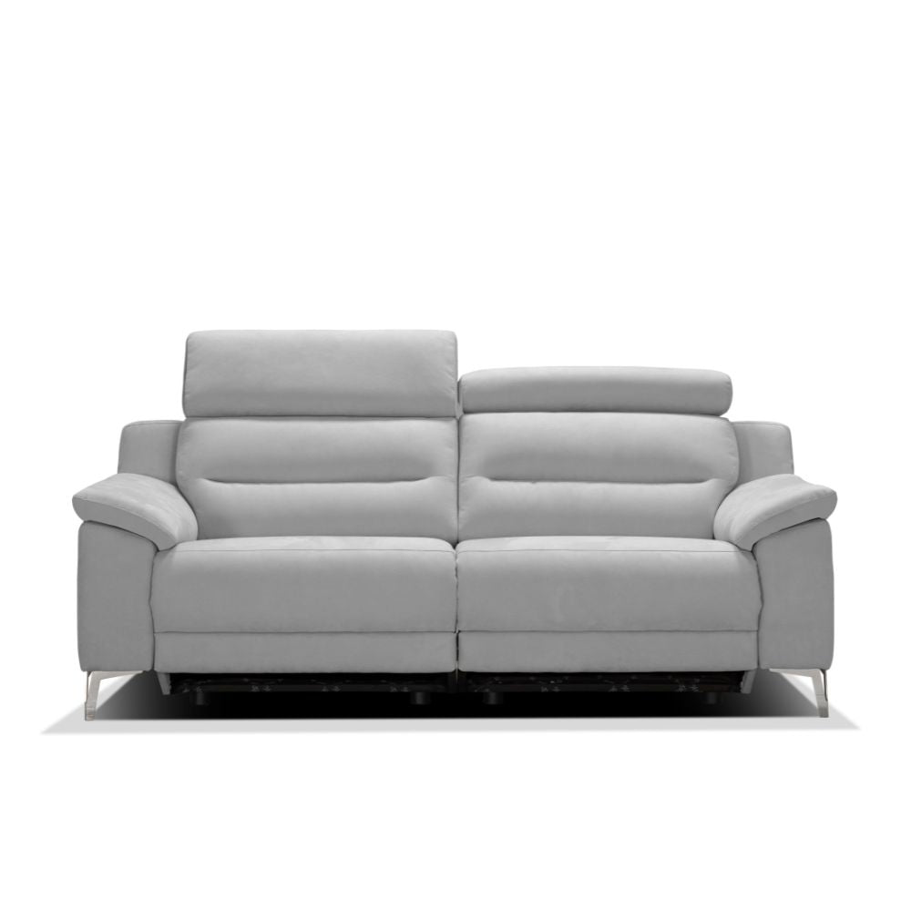 Canapé 3 places avec 2 relax électriques en tissu coloris gris 214 cm - Erno
