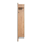 Mobile ingresso con frontale cannettato e anta a tutto specchio colore quercia e antracite 80x190H cm - Medan4