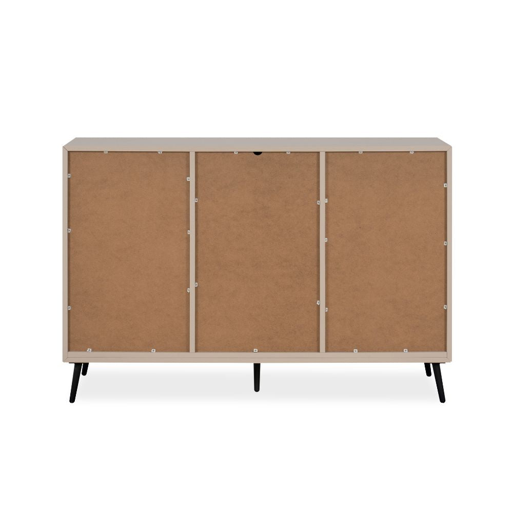 Madia con 2 ante e 3 cassetti colore sabbia e particolari neri 135x90H cm - Borgo