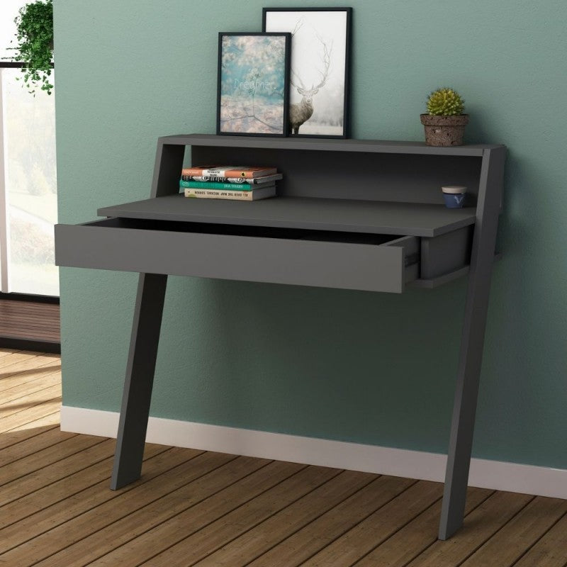 Scrivania da parete con cassetto 94 cm colore antracite Cowork