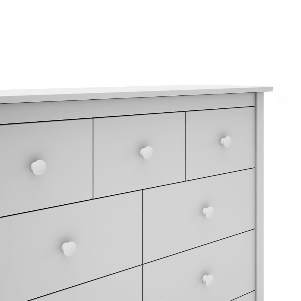 Commode en bois massif avec 7 tiroirs couleur blanc 110x40x80H cm - Max