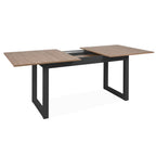 Ausziehbarer Tisch 160x90 cm mit Holzplatte und anthrazitfarbenen Beinen - Austin