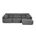 Canapé avec méridienne réversible et assise coulissante en tissu gris foncé 307 cm - Koda