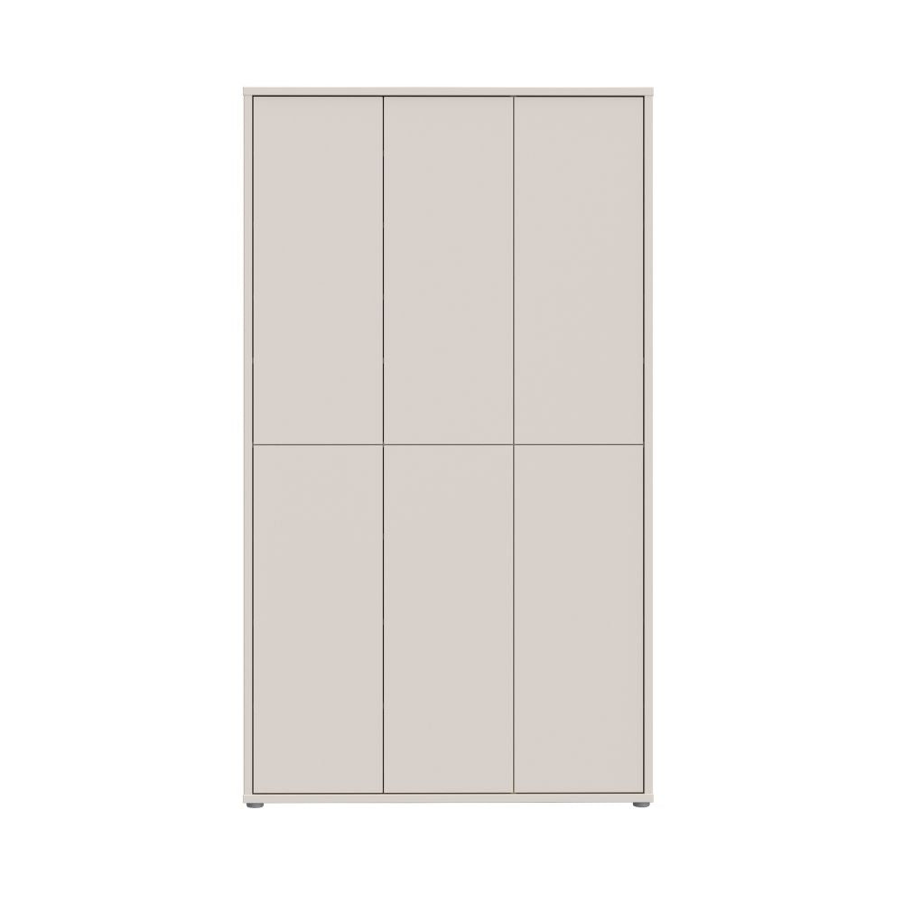 Armoire polyvalente 6 portes 109x35x192 couleur cachemire Medea