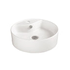 Lavabo à poser rond 1 vasque en céramique blanc brillant 46x46 LAV618