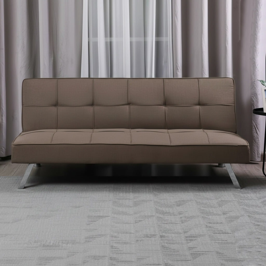 Divano click-clack con funzione letto colore marrone 168x83x75.5H Daynora