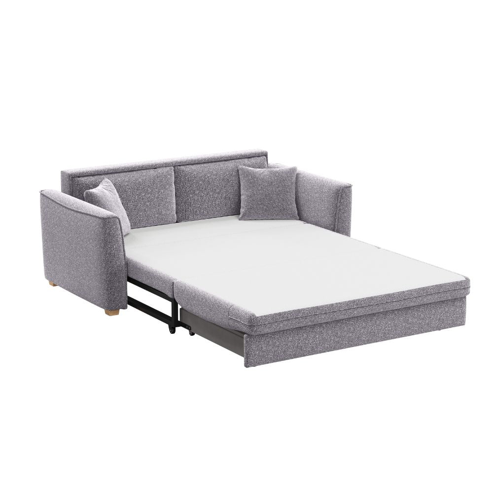 Divano 3 posti con letto estraibile e contenitore in tessuto grigio 180x93x97H Cosy