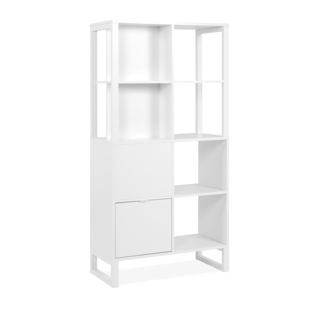 Credenza a giorno 83,5x165h cm bifacciale con ripiani colore bianco - Sumatra20A