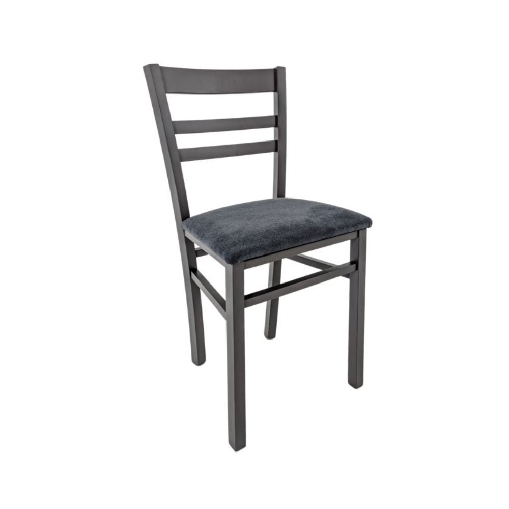 Ensemble de 2 chaises en bois gris avec assise en tissu