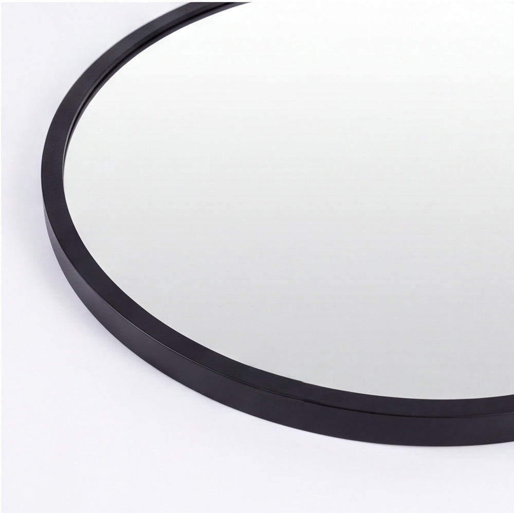Specchio decorativo rotondo da parete 60x60 cm con cornice nera MR005