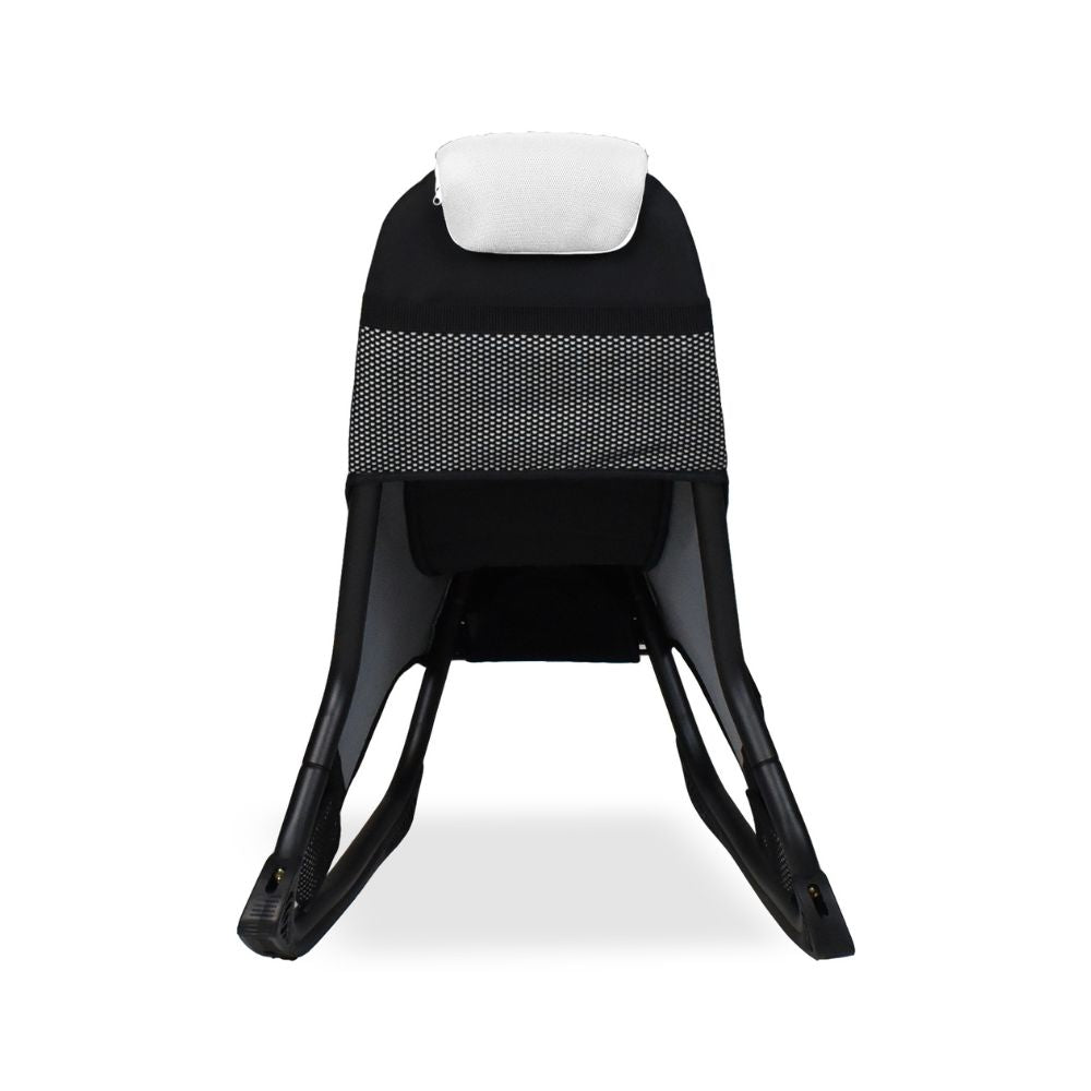 Sedia poltrona gaming in tessuto con base curva colore bianco e nero - Kordi