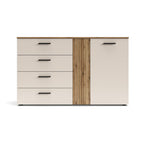 ENFILADE 4 TIROIRS + 1 PORTE CACHEMIRE/CHÊNE EVOQUE