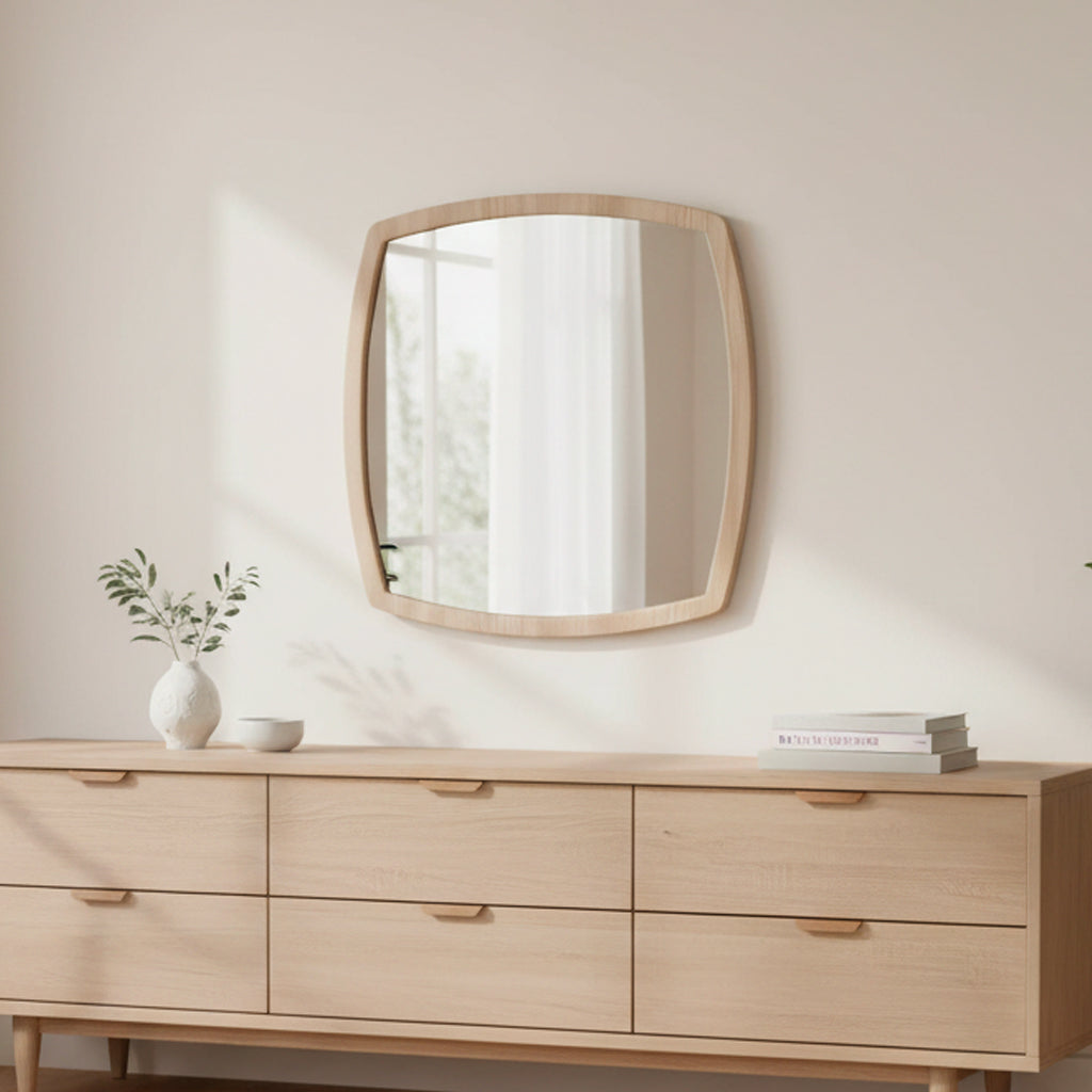 Specchiera di design Anders 70x80 cm con cornice olmo