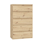 Cassettiera 5 cassetti  colore rovere 77.2x42.2x128H Morgan