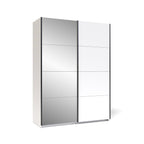 Armadio 2 ante scorrevoli con specchio 150x58x205H colore bianco Zegna