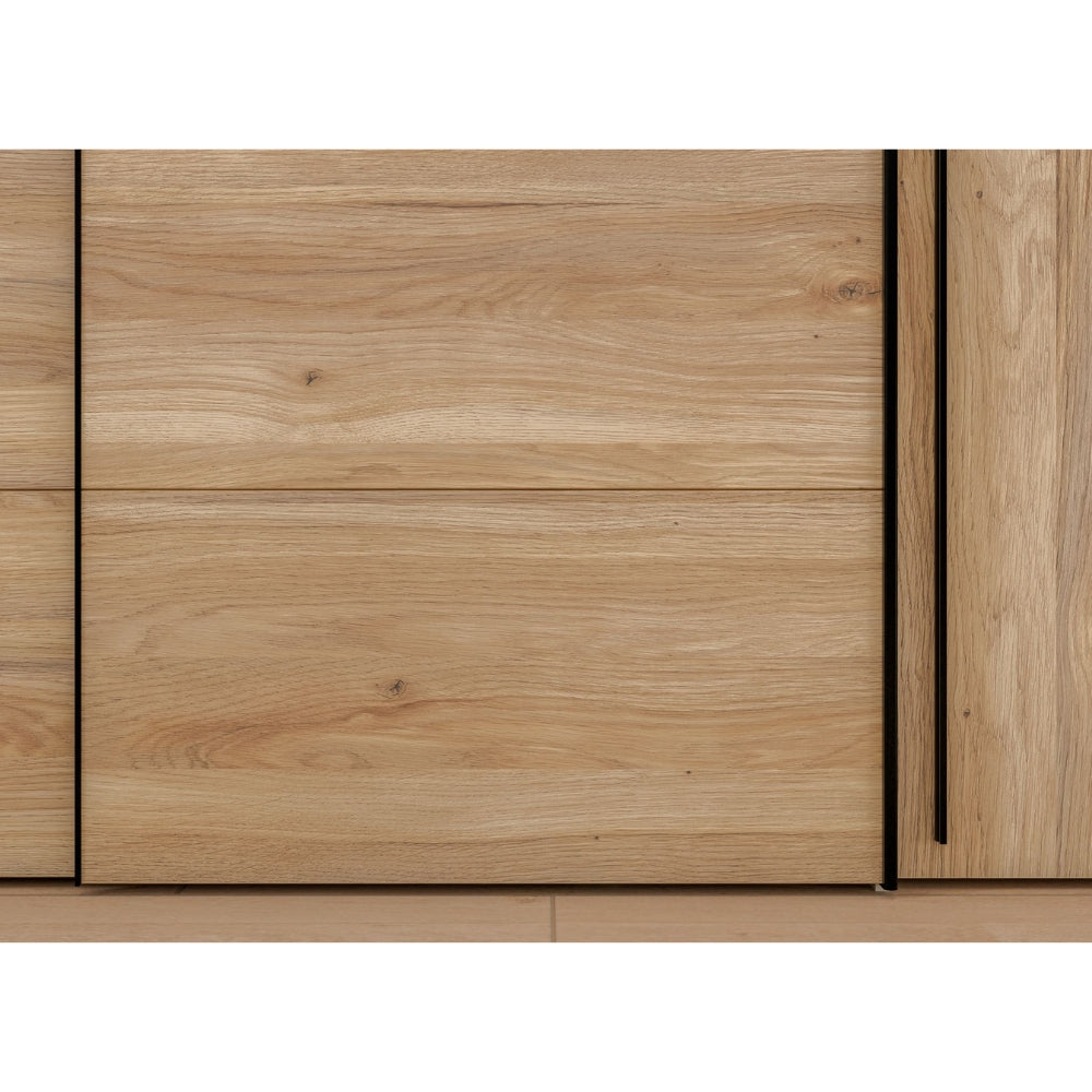 Armadio 2 ante scorrevoli e 2 battenti rovere e cashmere 270x61x210 Callia