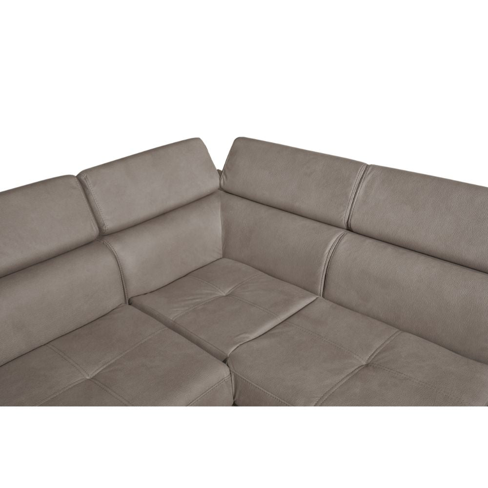 Divano letto angolare con penisola destra colore grigio elephant - Fiona