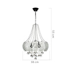 Lampada da soffitto 50 cm argento vetro decorato e pietre effetto cristallo